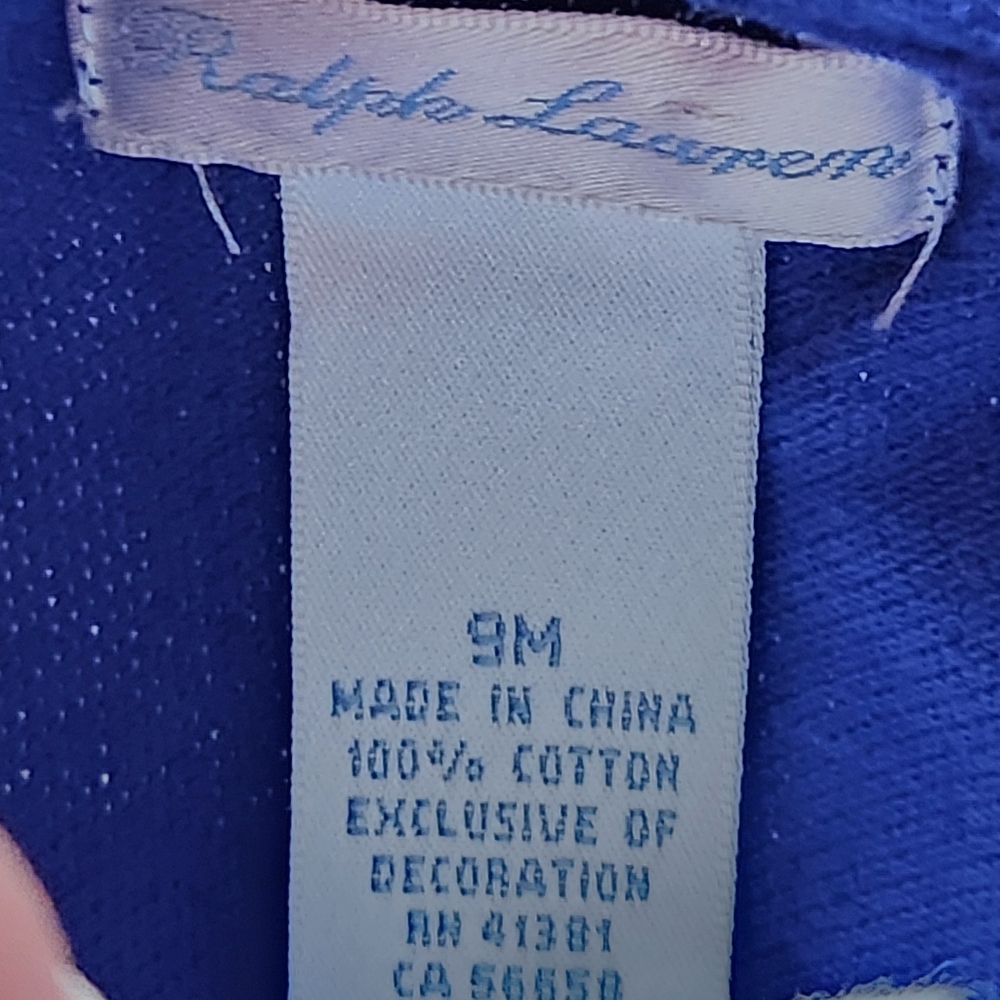 Ralph Lauren Polo shortall Size 9 months Color Royal blue - Picture 6 of 9
